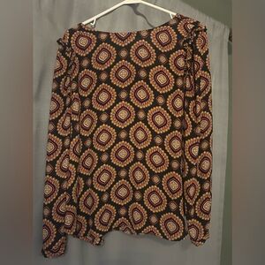 LOFT A-Line Skirt with Geometric Pattern